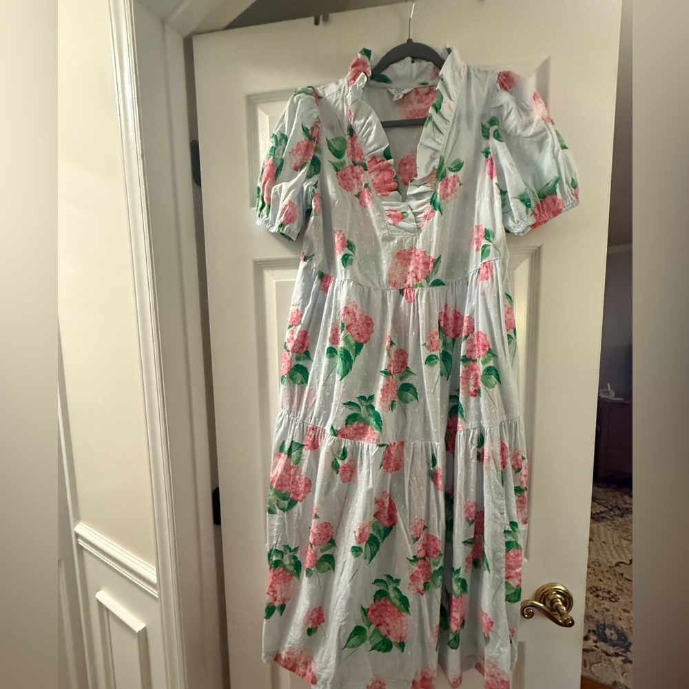 Crown & Ivy Pink and Green Floral Dress